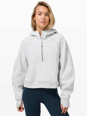 Lululemon Scuba Oversized Half Zip Hoodie XS/S  Heathered Grey